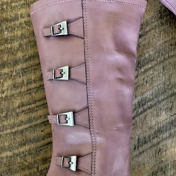 Franco Sarto Rosa Marmo Faux Leather Heeled Boots - Size 7 - Picture 2 of 16